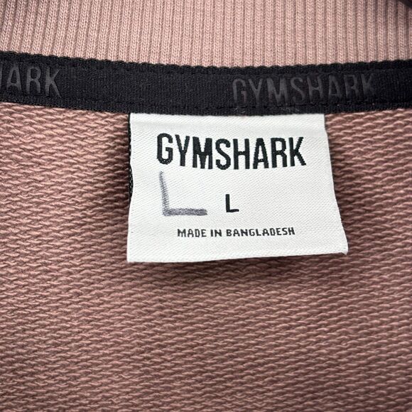 Gymshark Rest Day Sweats 1/4 Zip Men's L Powder Mauve LS Sweatshirt Oversize New - Picture 3 of 7